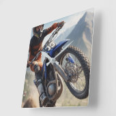 Motocross Racing Quadratische Wanduhr (Winkel)