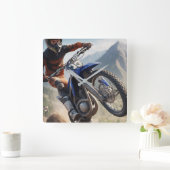 Motocross Racing Quadratische Wanduhr (Zuhause)