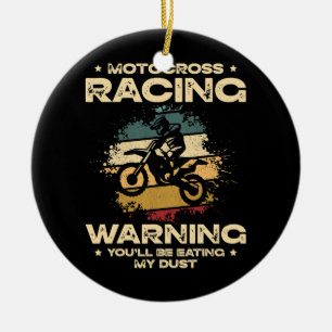 Motocross Racing Retro Dirt Bike Motorrad Keramik Ornament