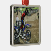 Motocross Racing Silbernes Ornament (Rechts)