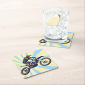 Motocross Rechteckiger Pappuntersetzer (Vor Ort)