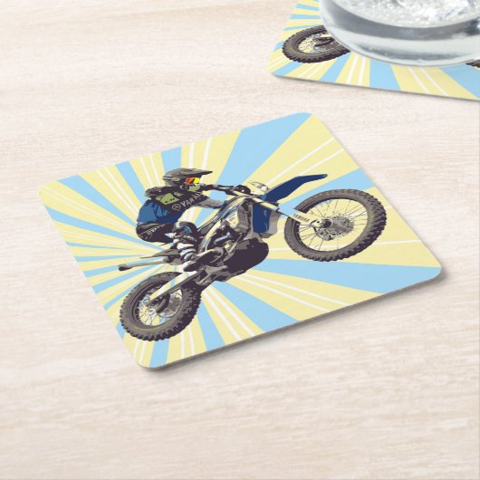 Motocross Rechteckiger Pappuntersetzer (angewinkelt)