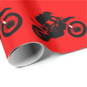 Motocross Red Black Pop Art Geschenkpapier (Rolleneckpunkt)