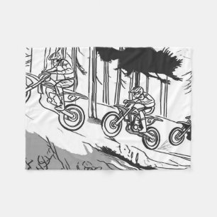 Motocross-Rennfahrer beim Bergauffahren Fleecedecke