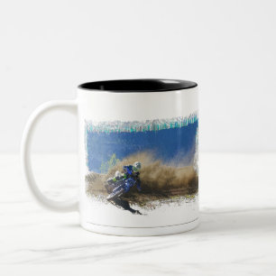 Motocross-Rennfahrer-Kunstgeschenke Zweifarbige Tasse