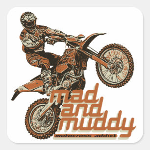Motocross-Rennfahrer Quadratischer Aufkleber