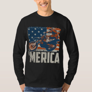 Motocross-Rennfahrer und Merica American Flag T-Shirt
