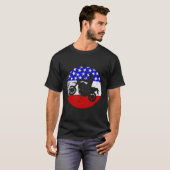 Motocross Retro Style Motor Sports American Flag T-Shirt (Vorne ganz)