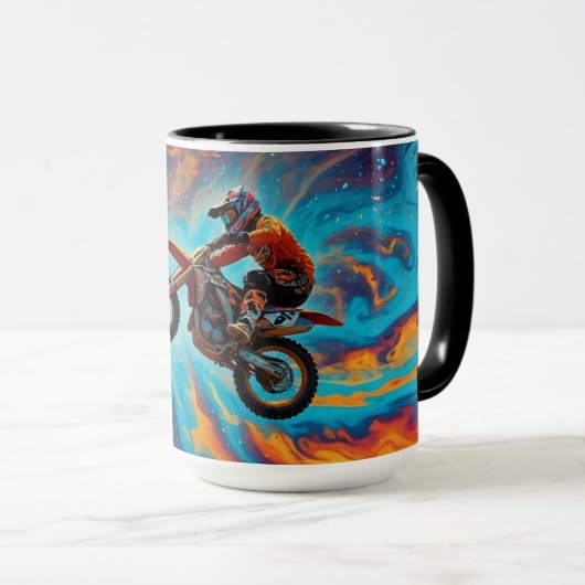 Motocross Rider and Dreamscape Tasse (VorderseiteRechts)
