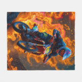 Motocross Rider auf einem Vulkan Fleecedecke (Vorderseite (Horizontal))