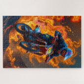 Motocross Rider auf einem Vulkan Puzzle (Horizontal)