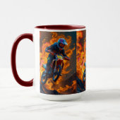 Motocross Rider auf einem Vulkan Tasse (Links)