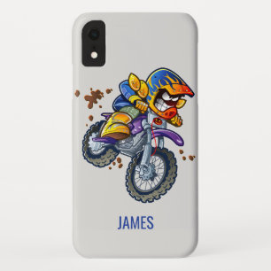 Motocross Rider Cartoon Personalisiert Name Spor Case-Mate iPhone Hülle