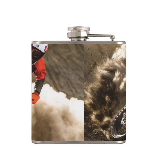 Motocross Rider Flachmann (Rückseite)