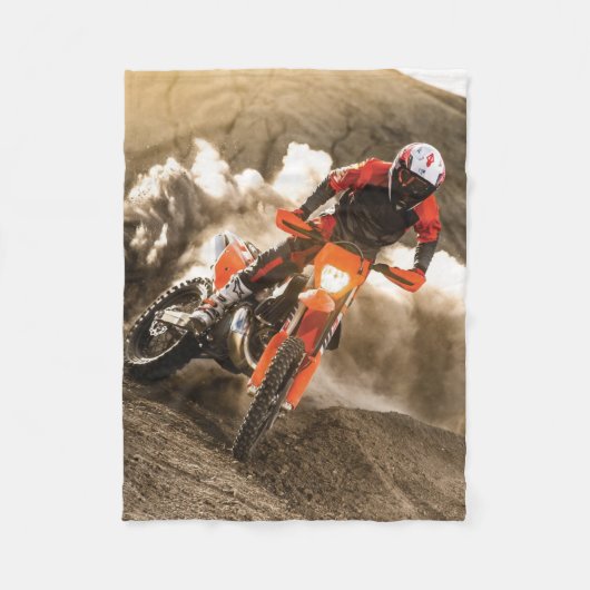 Motocross Rider Fleecedecke (Vorderseite)