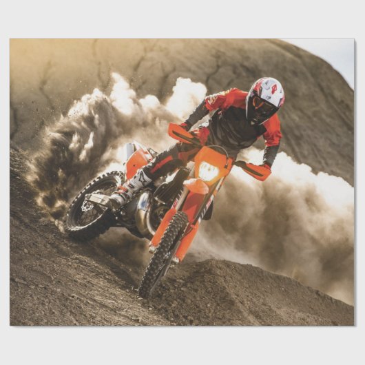 Motocross Rider Geschenkpapier (Flach)