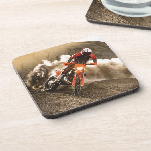 Motocross Rider Getränkeuntersetzer (Linke Seite)