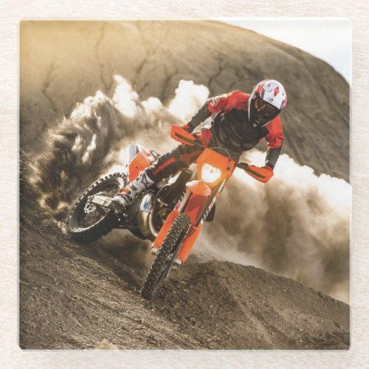 Motocross Rider Glasuntersetzer (Vorderseite)