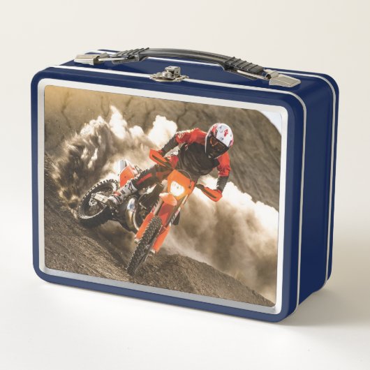 Motocross Rider Metall Brotdose (Vorderseite)