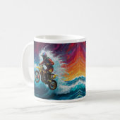 Motocross Rider Racing the Waves Kaffeetasse (Vorderseite Links)