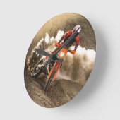 Motocross Rider Runde Wanduhr (Winkel)