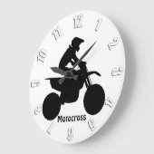 Motocross Rider Silhouette Große Wanduhr (Winkel)