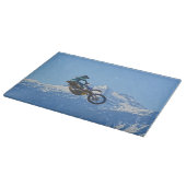 Motocross Rider über den Berg fliegen Schneidebrett (Ecke)