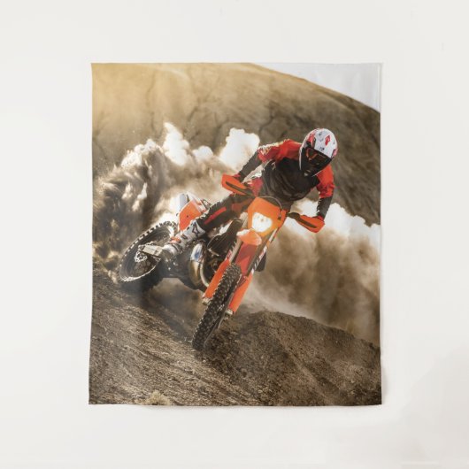 Motocross Rider Wandteppich (Vorderseite)
