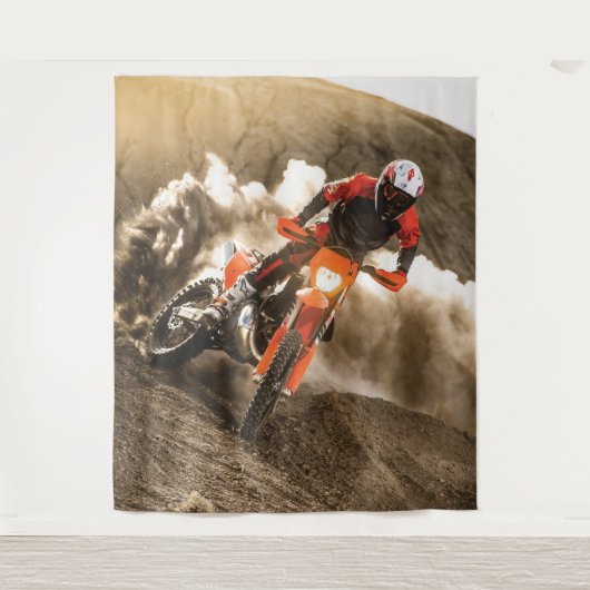Motocross Rider Wandteppich (Vorderseite)