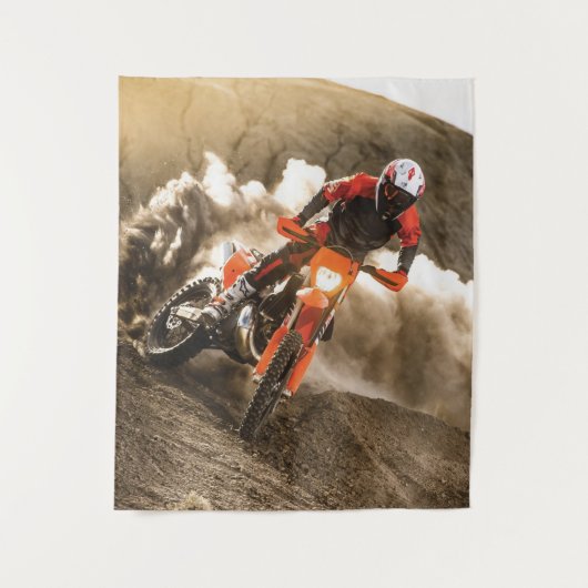 Motocross Rider Wandteppich (Vorderseite)