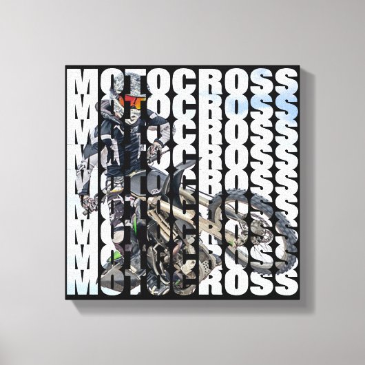 Motocross Sports Dirt Biker Foto Typografie Leinwanddruck (Vorderseite)