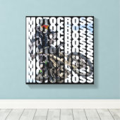 Motocross Sports Dirt Biker Foto Typografie Leinwanddruck (Insitu (Holzboden))