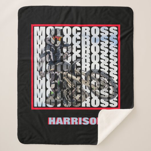 Motocross Sports Dirt Biker Personalisiert Sherpadecke (Vorderseite)
