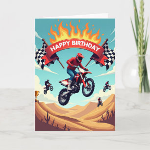 Motocross-Sprung-Geburtstagskarte Karte