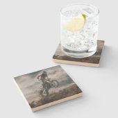 Motocross Steinuntersetzer (Seitenansicht)