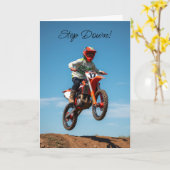 Motocross Step Down & feiern Ihren Geburtstag Karte (Gelbe Blume)