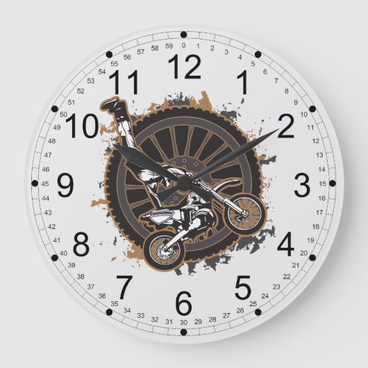 Motocross Stunt Große Wanduhr (Vorderseite)