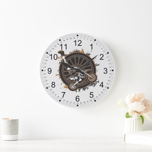 Motocross Stunt Große Wanduhr (Zuhause)