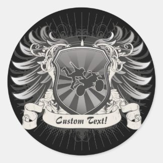 Motocross Stunt Wappen Runder Aufkleber