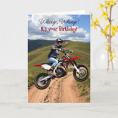 Motocross Thema Geburtstag für Ihm Karte (Gelbe Blume)