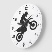 Motocross-Treiber - Hintergrundfarbe auswählen Große Wanduhr (Winkel)