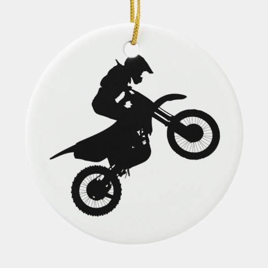 Motocross-Treiber - Hintergrundfarbe auswählen Keramik Ornament (Vorne)