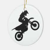 Motocross-Treiber - Hintergrundfarbe auswählen Keramik Ornament (Links)