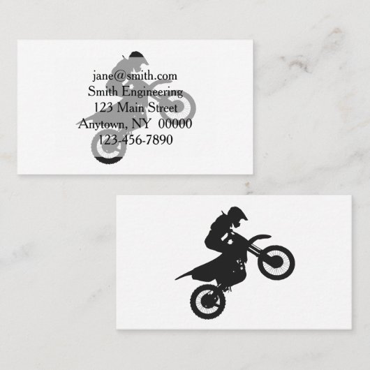 Motocross-Treiber - Wählen Sie die Hintergrundfarb Visitenkarte (Vorne/Hinten)