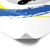 Motocross-Tricolor-Emblem Poster (Ecke)