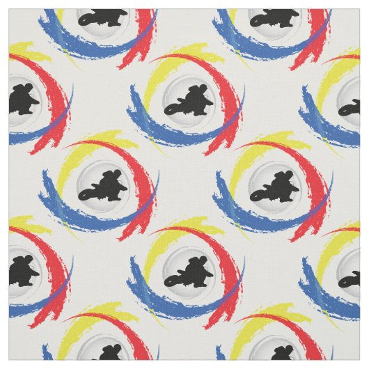 Motocross-Tricolor Emblem Stoff (Muster)
