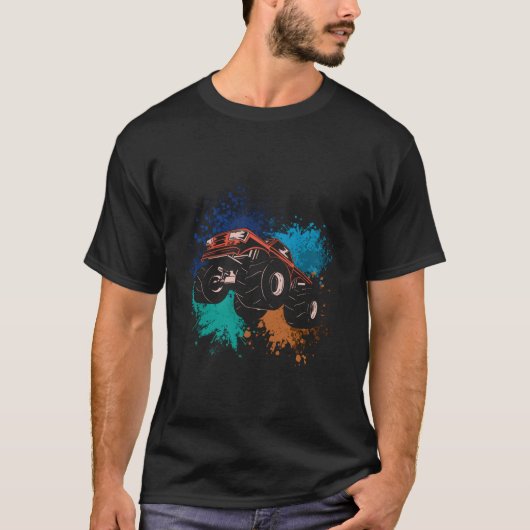 Motocross Truck Ink Splash Sports Racer Motocross T-Shirt (Vorderseite)