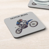 MOTOCROSS Untersetzer mit Korkrücken-Set. (Linke Seite)