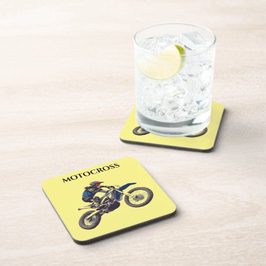 MOTOCROSS Untersetzer mit Korkrücken-Set. (Rechte Seite)