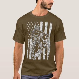 Motocross USA American Flag Dirtbike T-Shirt